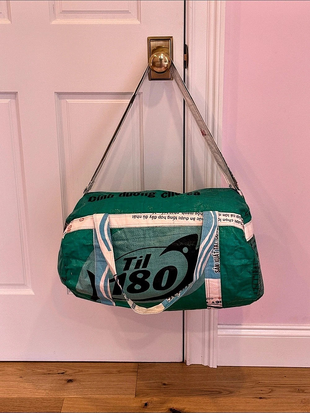 Duffel bag made from recycled materials